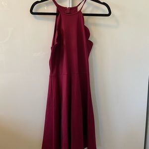 cute maroon skater dress